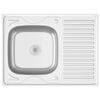 vidaXL Jeu d'&eacute;vier de cuisine et &eacute;gouttoir argent&eacute; 800x600x155 mm inox