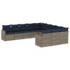 vidaXL Ensemble de canap&eacute; de jardin 11 pcs avec coussins gris r&eacute;sine tress&eacute;e