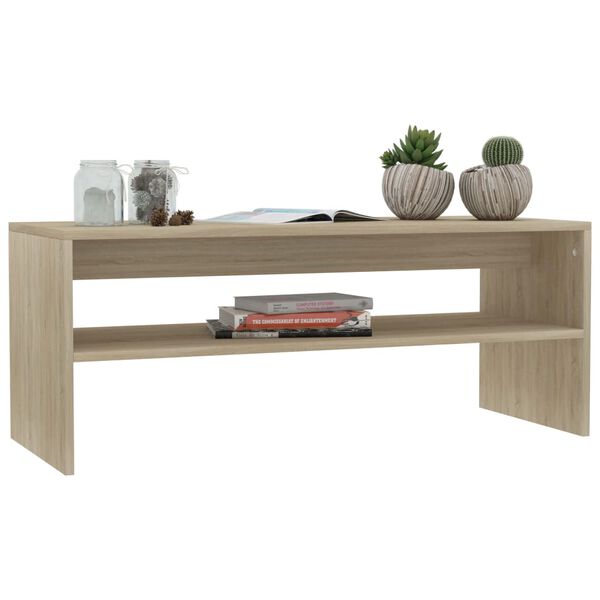 vidaXL Table basse Ch&ecirc;ne sonoma 100x40x40 cm Bois d'ing&eacute;nierie
