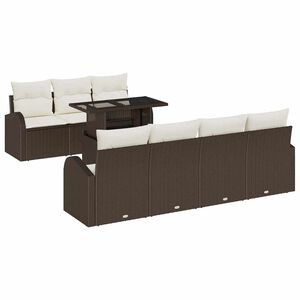 vidaXL Ensemble de canap&eacute; de jardin 8 pc Marron Poly rotin