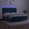 vidaXL Sommier &agrave; lattes de lit matelas et LED Bleu fonc&eacute; 180x200 cm