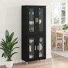 vidaXL Haut Armoire Ch&ecirc;ne noir 69,5 x 34 x 180 cm Bois d'ing&eacute;nierie
