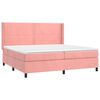 vidaXL Sommier &agrave; lattes de lit avec matelas Rose 200x200 cm Velours