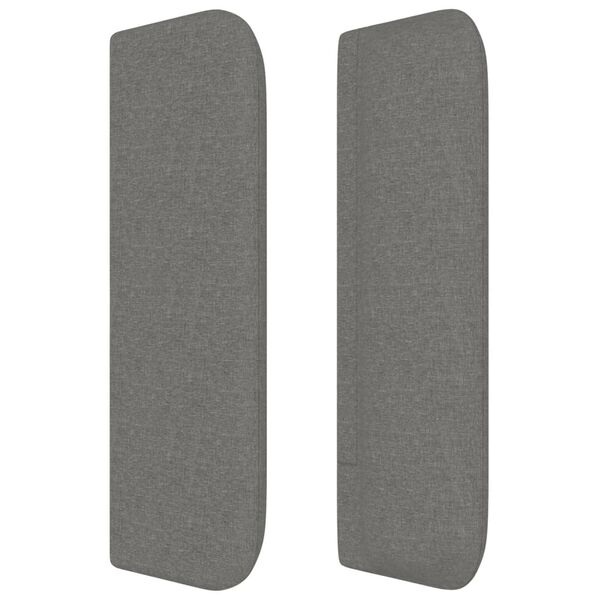 vidaXL T&ecirc;te de lit avec oreilles Gris fonc&eacute; 183x16x78/88 cm Tissu