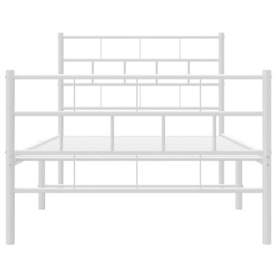 vidaXL Cadre de lit métal sans matelas avec pied de lit blanc 90x190cm