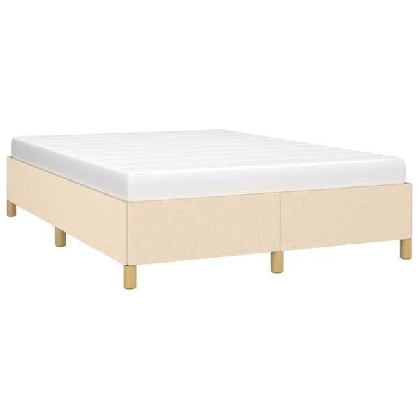 vidaXL Cadre de lit sans matelas cr&egrave;me 140x190 cm tissu