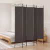 vidaXL Cloison de s&eacute;paration 5 panneaux Marron 200x220 cm Tissu