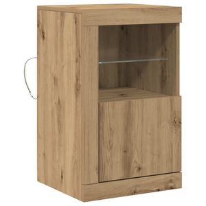 vidaXL Buffet LED 41 x 37 x 67 cm Bois d'ing&eacute;nierie Ch&ecirc;ne artisanal