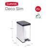 Curver Poubelle &agrave; p&eacute;dale mince Deco 25 L Argent&eacute;