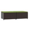 vidaXL Repose-pieds de jardin coussins lot de 2 marron r&eacute;sine tress&eacute;e