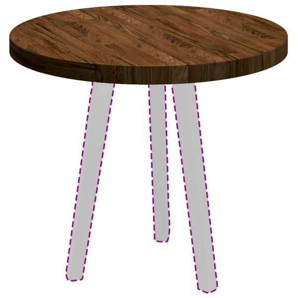 vidaXL Plateau de table Marron Clair &Oslash; 60 x 4 cm Bois de ch&ecirc;ne massif