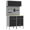 vidaXL Ensemble de placards de travail avec tiroir 5 pc Noir
