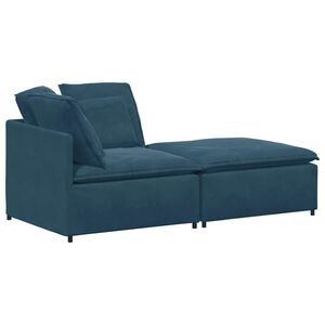 vidaXL Canap&eacute; modulaire et repose-pieds et coussins velours gris fonc&eacute;