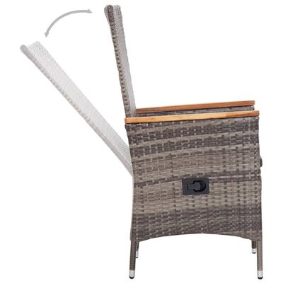 vidaXL Ensemble à manger de jardin avec coussins 5 pcs Gris