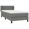 vidaXL Sommier &agrave; lattes de lit avec matelas Gris fonc&eacute; 90x200 cm Tissu
