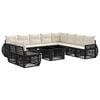 vidaXL Ensemble de canap&eacute; de jardin 11 pc Noir et blanc cr&egrave;me