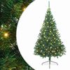 vidaXL Sapin de No&euml;l artificiel pr&eacute;-&eacute;clair&eacute; Vert 240 cm PVC