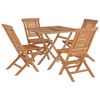 vidaXL Ensemble &agrave; manger de jardin 5 pcs Bois de teck massif