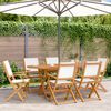 vidaXL Chaises de jardin pliantes lot de 6 tissu et bois massif
