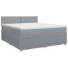 vidaXL Lit boxspring avec matelas Gris clair 140 x 200 cm Tissu