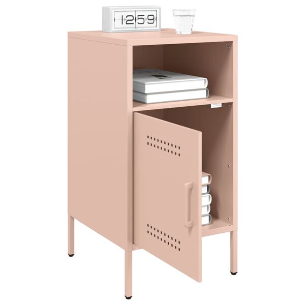 vidaXL Table de chevet rose 36x39x68 cm acier