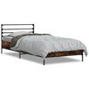 vidaXL Cadre de lit sans matelas ch&ecirc;ne fum&eacute; 90x190 cm