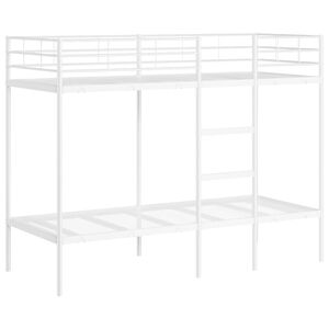 vidaXL Lit superpos&eacute; sans matelas blanc 80x200 cm acier