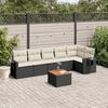 vidaXL Salon de jardin 7 pcs avec coussins noir r&eacute;sine tress&eacute;e