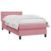 vidaXL Sommier &agrave; lattes de lit avec matelas rose 100x220 cm velours