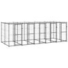 vidaXL Chenil ext&eacute;rieur Acier avec toit 12,1 m&sup2;