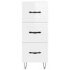vidaXL Buffet haut Blanc brillant 34,5x34x180 cm Bois d'ing&eacute;nierie