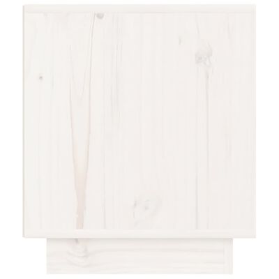 vidaXL Table de chevet Blanc 40x34x40 cm Bois de pin solide