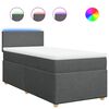 vidaXL Sommier &agrave; lattes de lit avec matelas Gris fonc&eacute; 90x200 cm Tissu