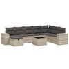 vidaXL Salon de jardin 9 pcs avec coussins gris clair r&eacute;sine tress&eacute;e