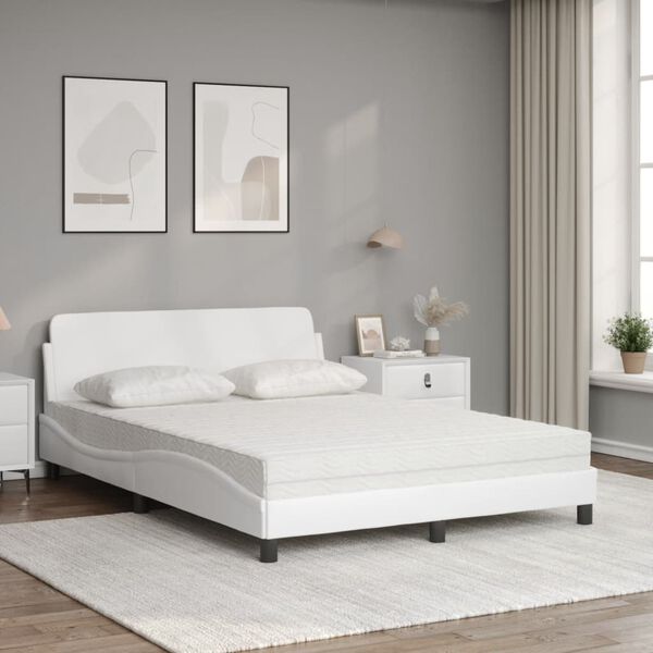 vidaXL Lit avec matelas Dover blanc 120x200 cm similicuir