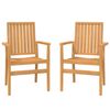 vidaXL Chaises de jardin empilables lot de 2 56,5x57,5x91 cm bois teck