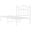 vidaXL Cadre de lit métal sans matelas avec tête de lit blanc 75x190cm