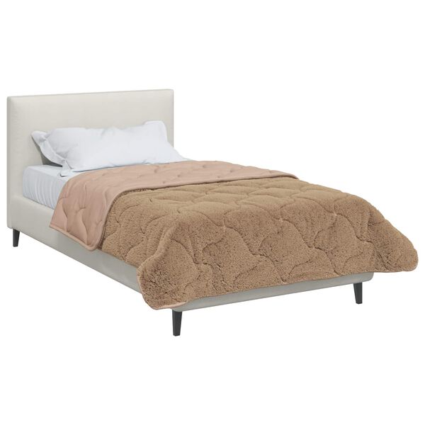 vidaXL Duvet d'hiver Taupe 135 x 200 cm Microfibre et polaire Teddy