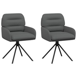 vidaXL Chaises de salle &agrave; manger pivotantes 2 pc Simili cuir Gris