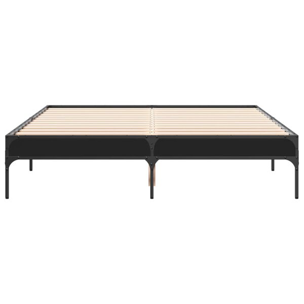 vidaXL Cadre de lit sans matelas noir 140x190 cm