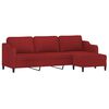 vidaXL Canap&eacute; &agrave; 3 places avec repose-pieds Rouge bordeaux 210 cm Tissu