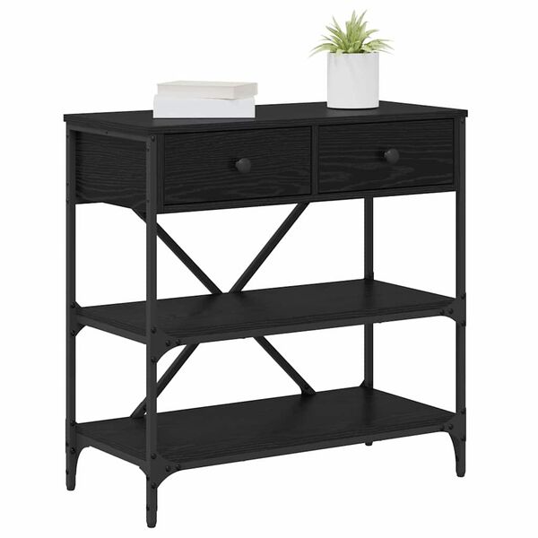 vidaXL Table console avec tiroir Chêne noir 100 x 34,5 x 75 cm bois