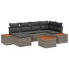 vidaXL Ensemble de canap&eacute; de jardin 7 pc Gris polyrotin
