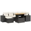vidaXL Salon de jardin 7 pcs avec coussins noir r&eacute;sine tress&eacute;e