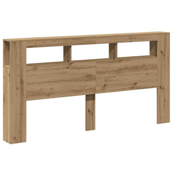 vidaXL T&ecirc;te de lit &agrave; LED ch&ecirc;ne artisanal 200x18,5x103,5 cm