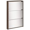 vidaXL Armoire &agrave; chaussures miroir 5niveaux Ch&ecirc;ne marron 63x17x169,5cm