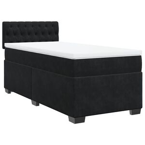 vidaXL Sommier &agrave; lattes de lit et matelas Noir 80x200 cm Velours