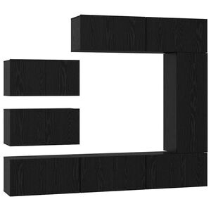 vidaXL Ensemble meuble TV 8 pc Ch&ecirc;ne noir Bois d'ing&eacute;nierie