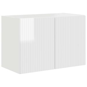 vidaXL Meuble TV mural 59,5 x 31 x 40 cm Blanc brillant