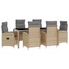 vidaXL Ensemble de repas ext&eacute;rieur 7 pc Beige et Gris clair polyrotin